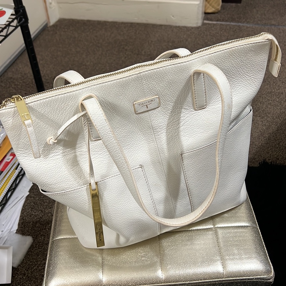 Tahari white leather bag - Picture 5 of 16